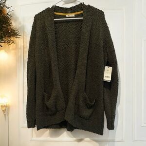 Cozy Olive Green Cardigan